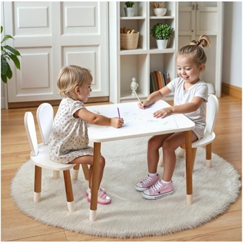 Bee Smart MS-12-P Beyaz Masa Sandalye Seti Paçalı (2 Sandalyeli)